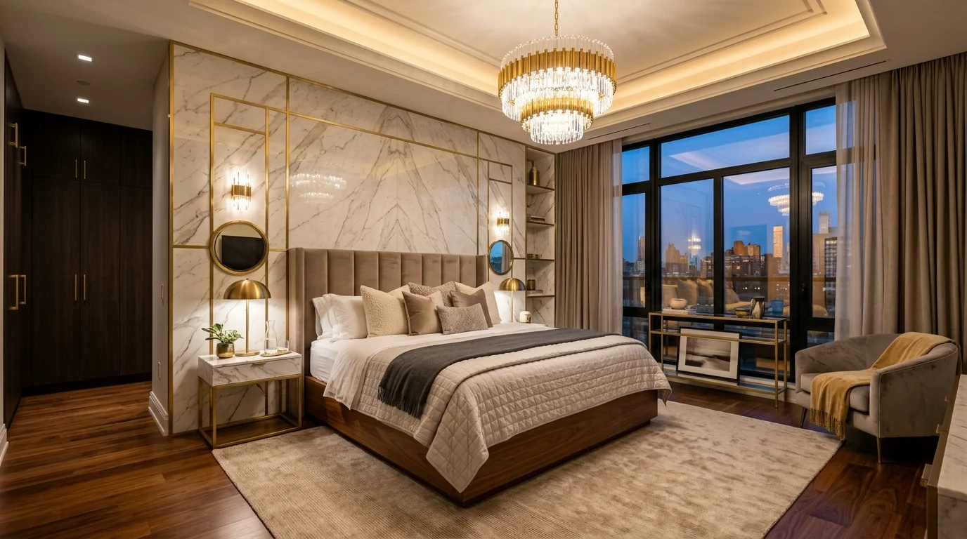 Layered bedroom lighting inspiration image 1