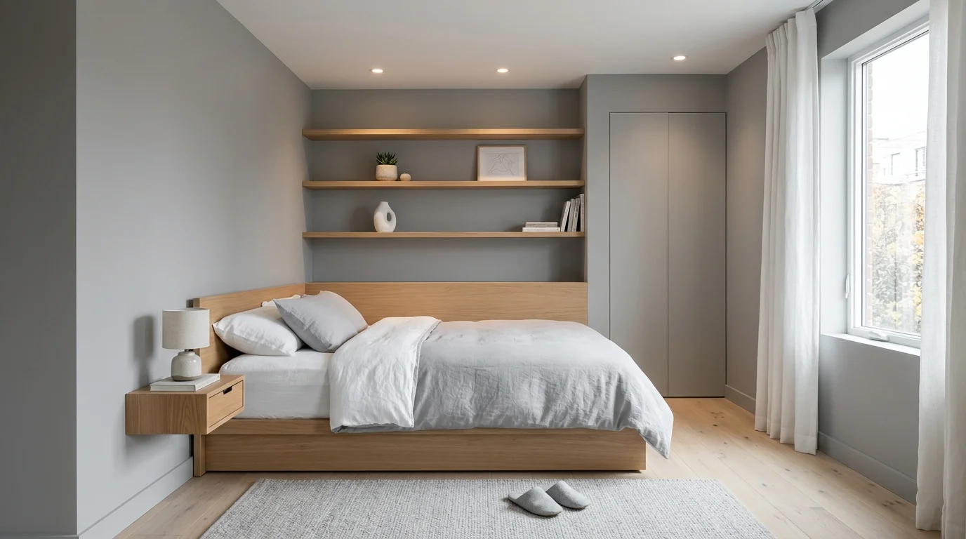 calming minimalist bedroom ideas for modern small rooms, inspiration image 6