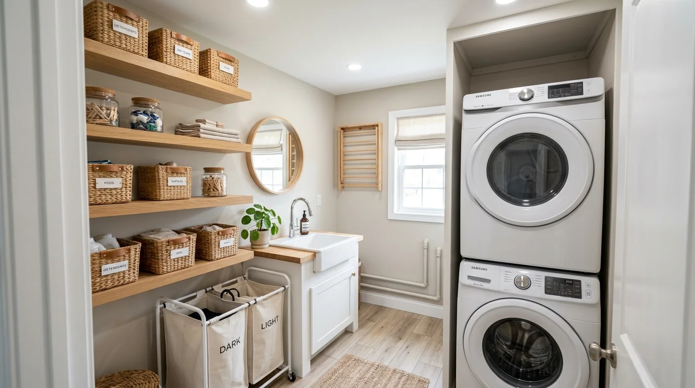 Small laundry room makeover inspiration image 1