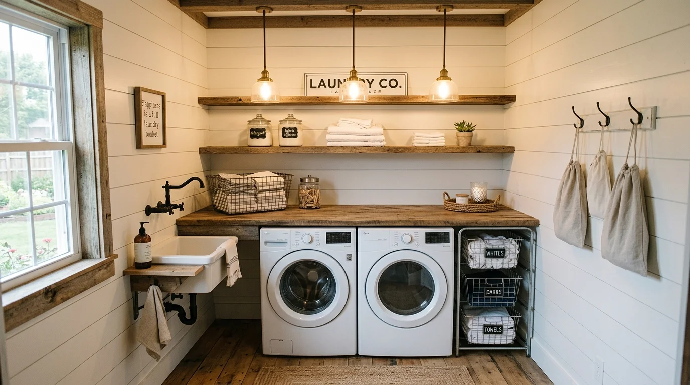 Laundry ladder shelf inspiration image 1