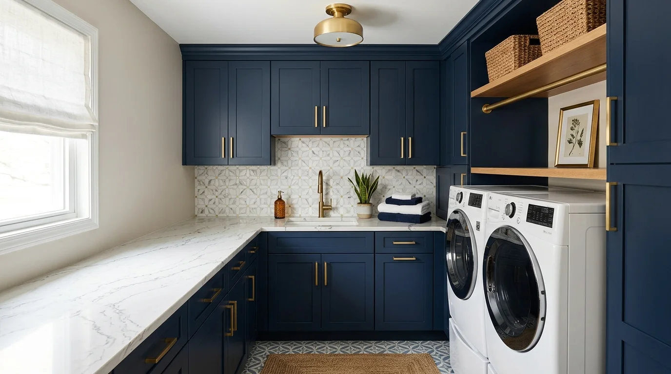 Soft blue laundry room inspiration image 1