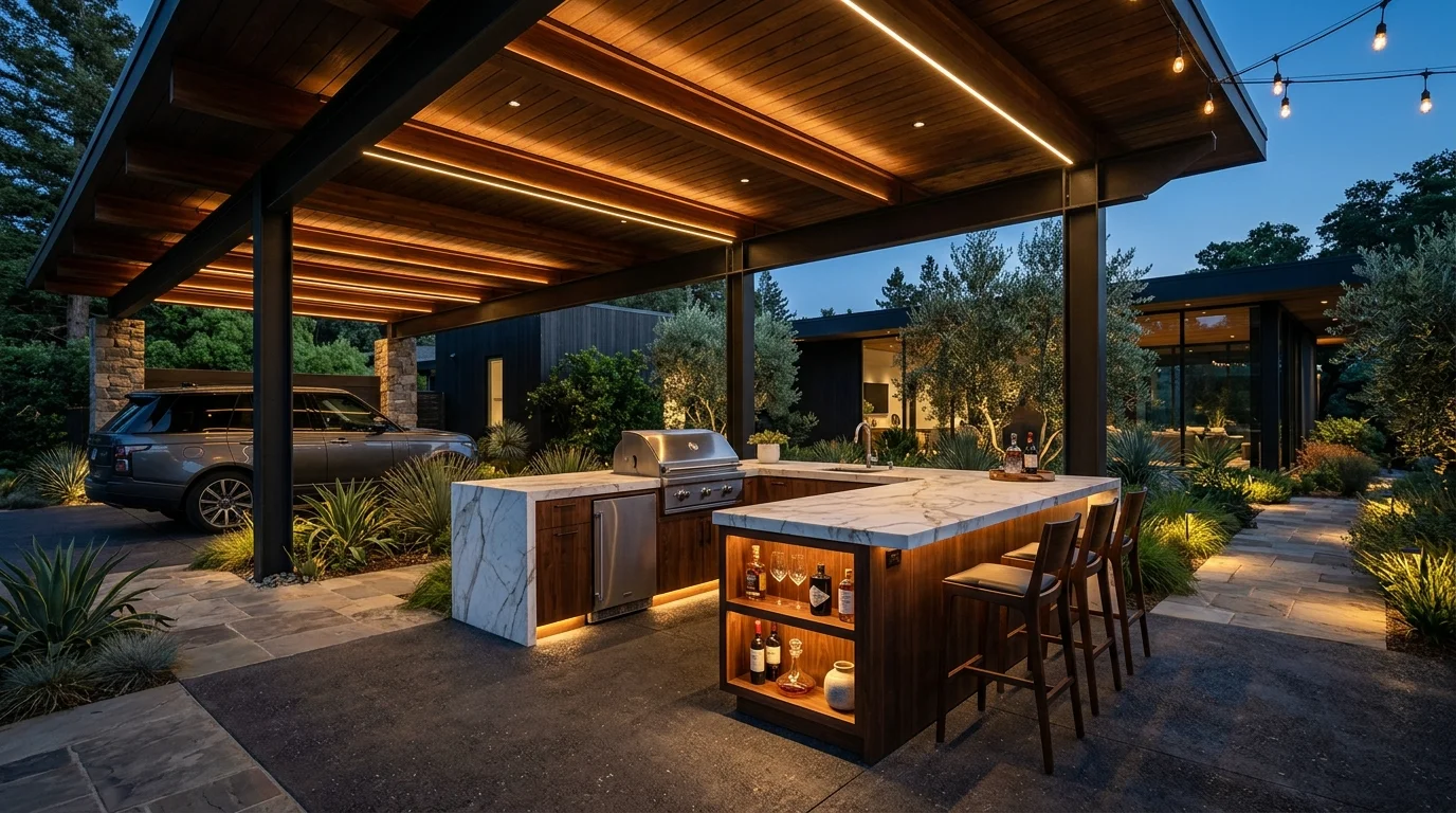 Clever Carport Outdoor Ideas with Kitchen Combo Designs, inspiration image 4