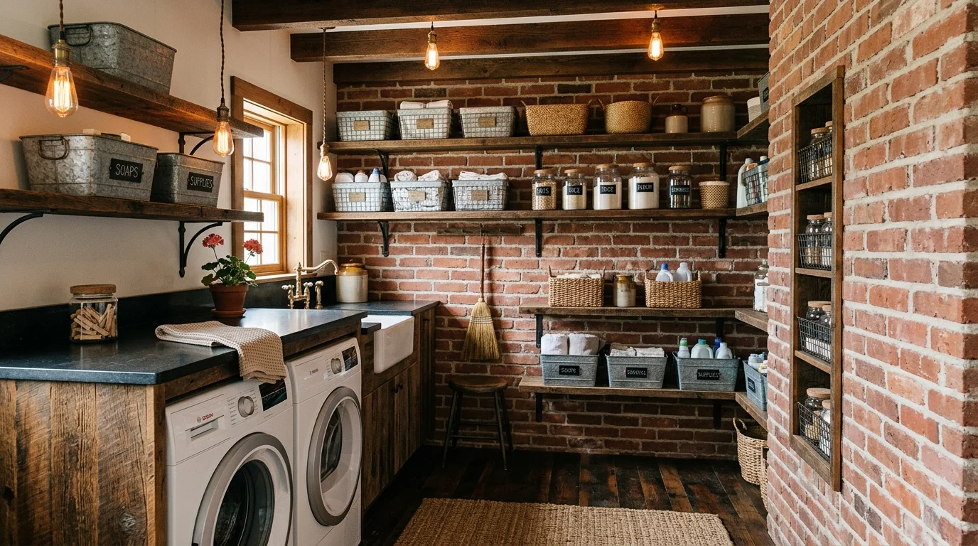 clever pantry in laundry room ideas for food combo layout, inspiration image 11