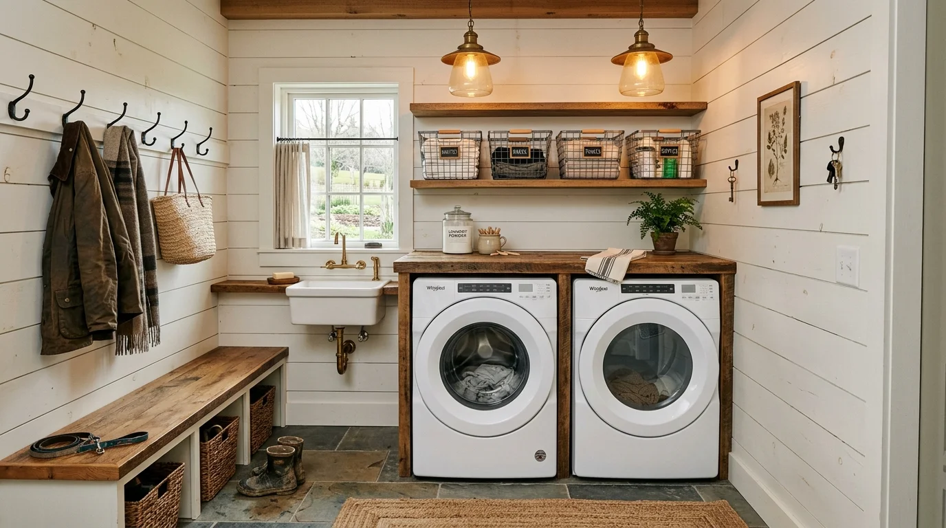 efficient mudroom laundry room ideas for stylish and functional combo spaces, inspiration image 2