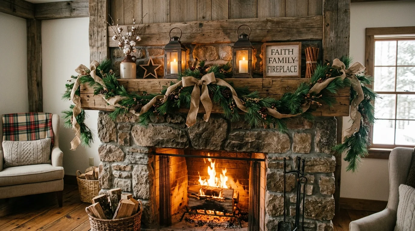 elegant christmas fireplace decor ideas for mantel decorating, inspiration image 4