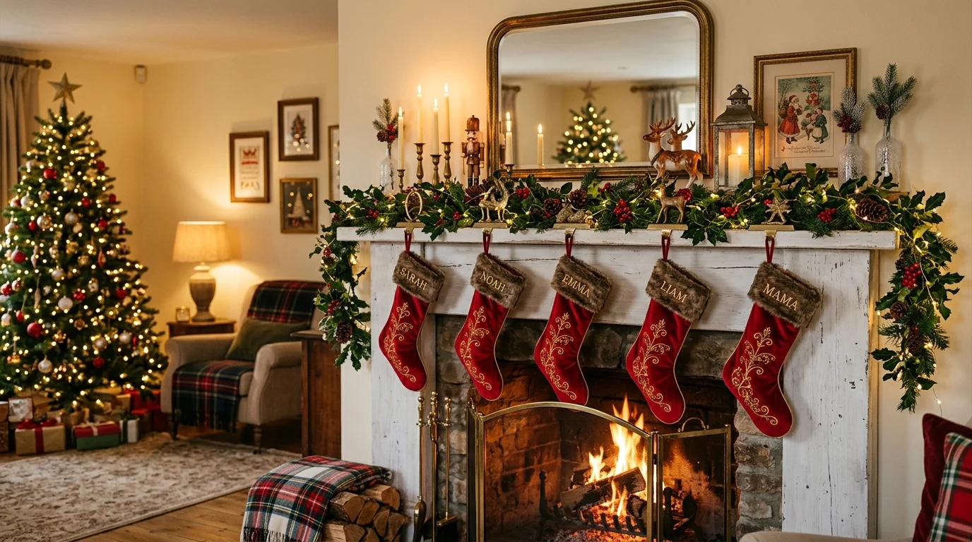 elegant christmas fireplace decor ideas for mantel decorating, inspiration image 5