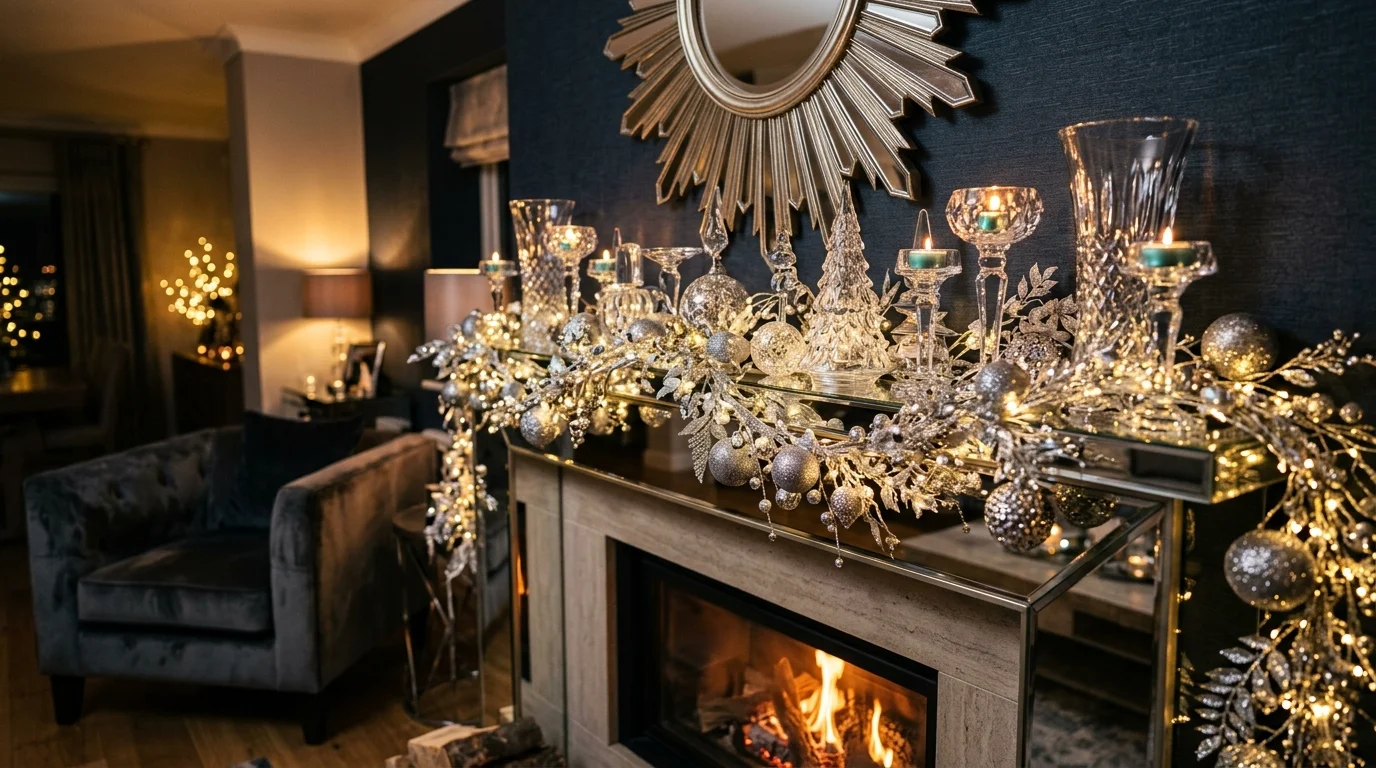 elegant christmas fireplace decor ideas for mantel decorating, inspiration image 7
