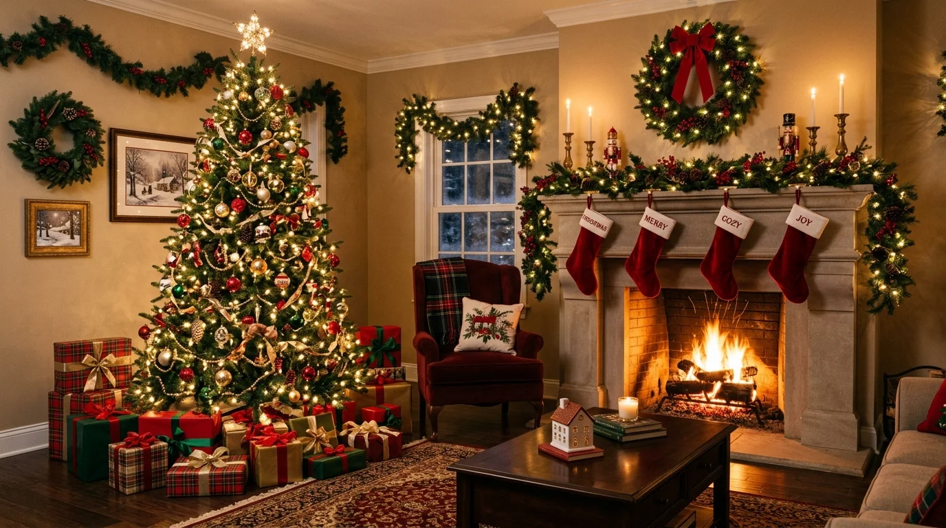 festive christmas decor ideas for living room to create holiday magic, inspiration image 7