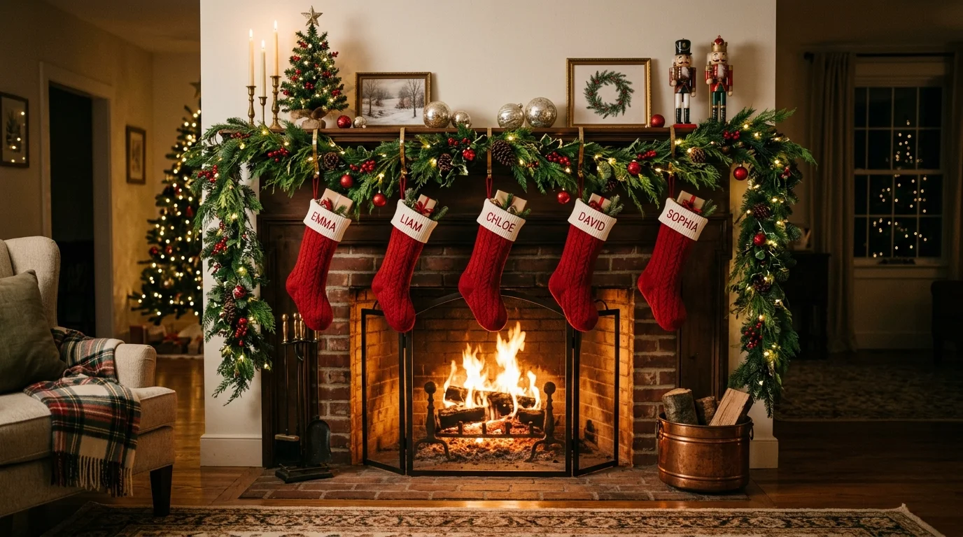 festive living room christmas mantle decor ideas for holiday cheer, inspiration image 5