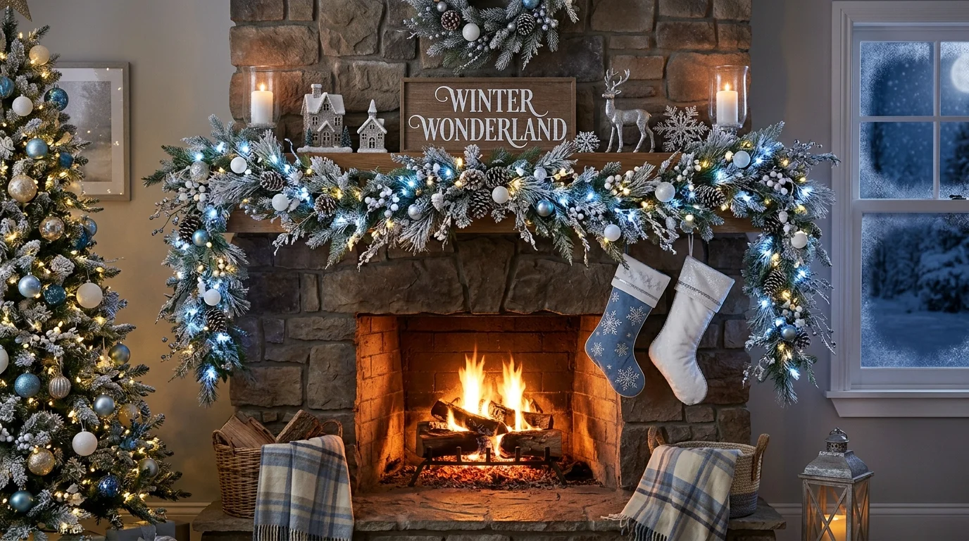 festive living room christmas mantle decor ideas for holiday cheer, inspiration image 9