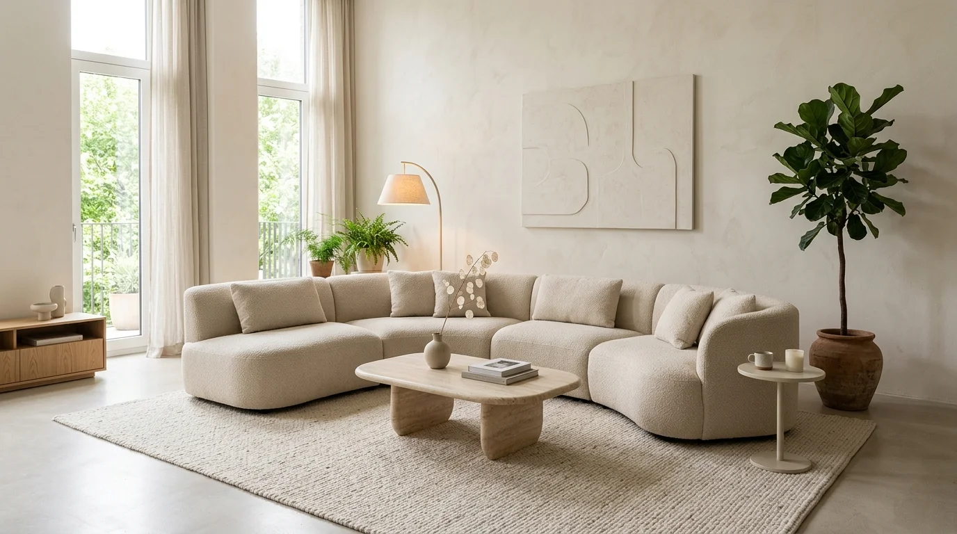 Warm minimal living room inspiration image 1