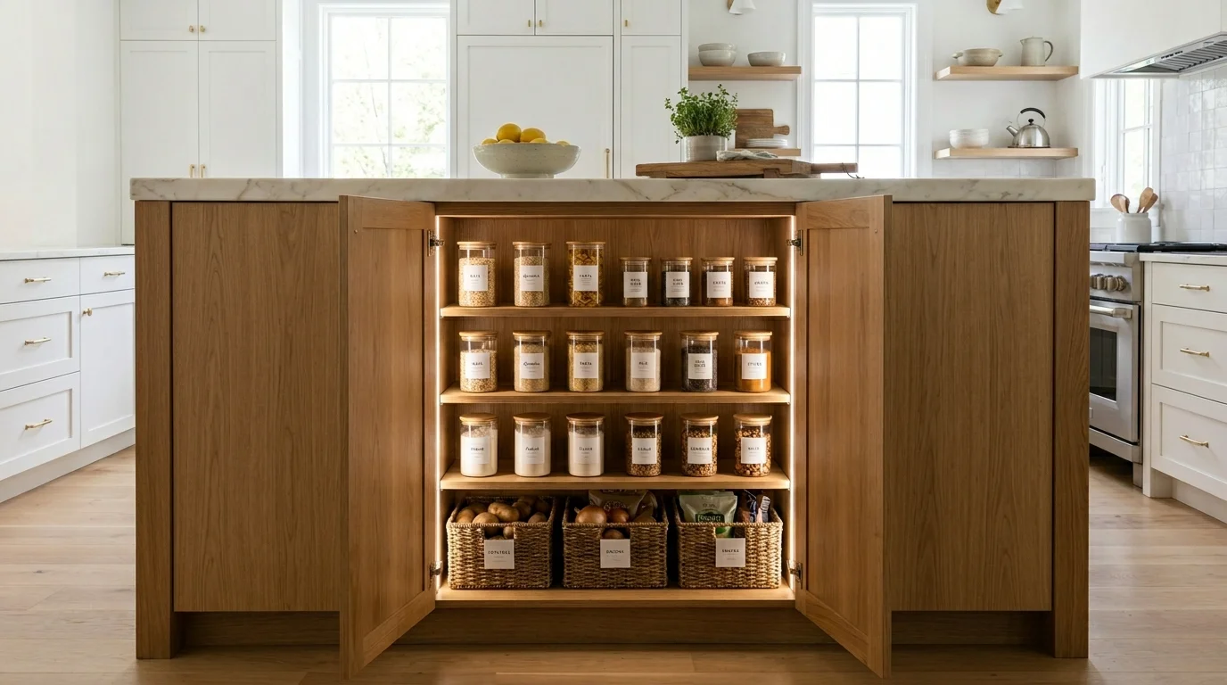 Classic hidden pantry shelving inspiration image 1