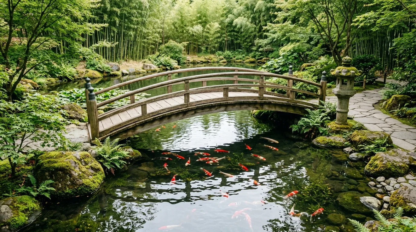 Serene Pond Ideas in Garden with Koi Fish and Water Features, inspiration image 2