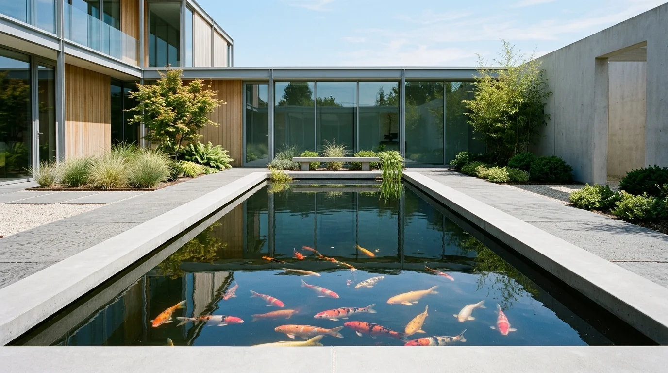 Serene Pond Ideas in Garden with Koi Fish and Water Features, inspiration image 6