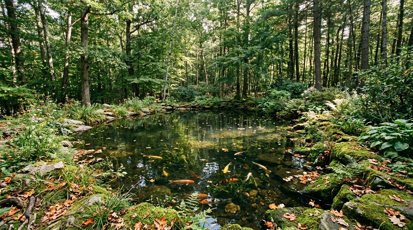 Serene Pond Ideas in Garden with Koi Fish and Water Features, inspiration image 7