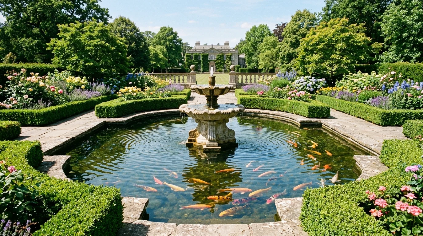 Serene Pond Ideas in Garden with Koi Fish and Water Features, inspiration image 8