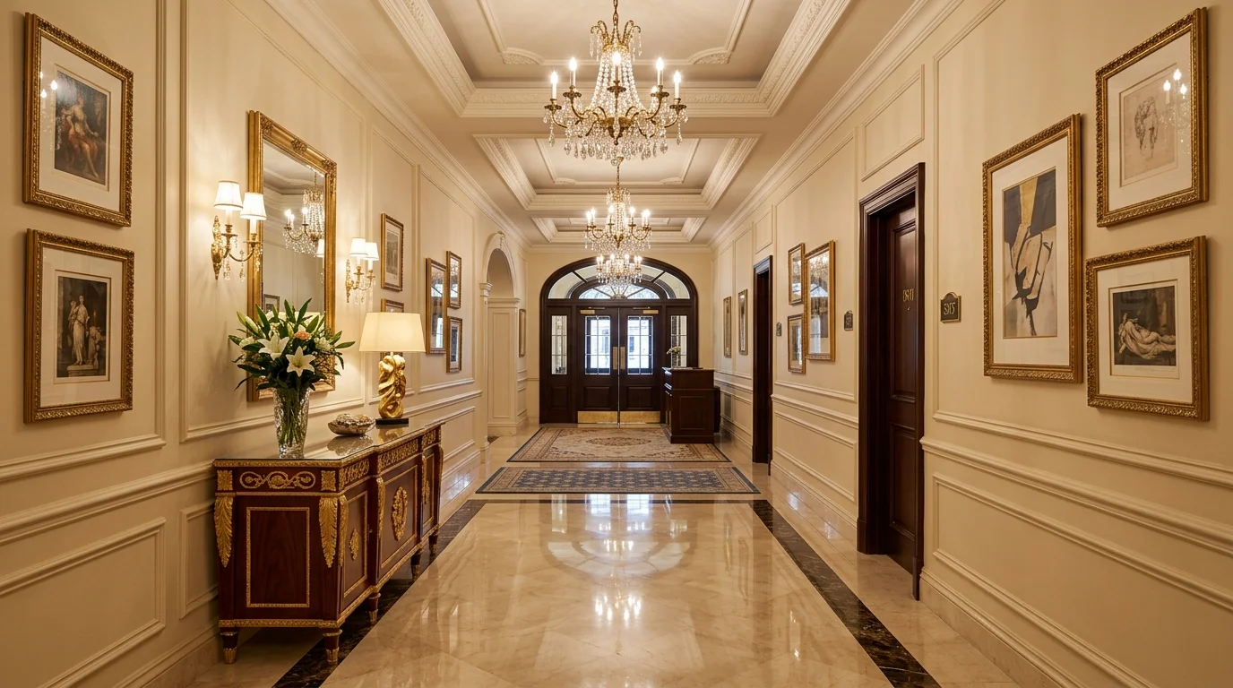 Hallway wall paneling inspiration image 1